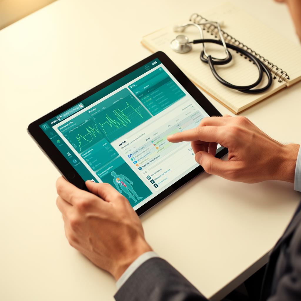 Panel profesional de TeCuido en una tablet